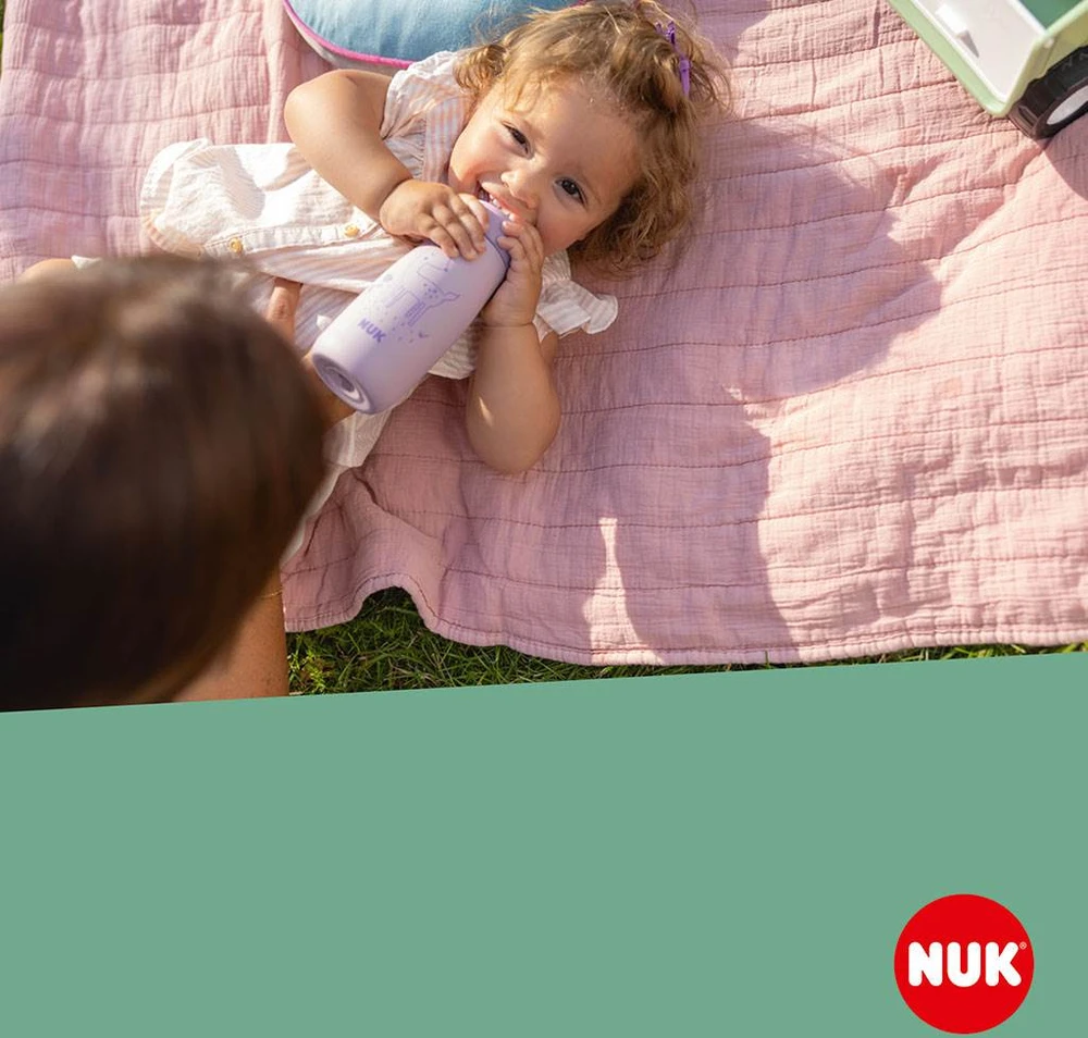 NUK Mini-Me Sip nerūdijančio plieno buteliukas kūdikiui, 300 ml, violetinis