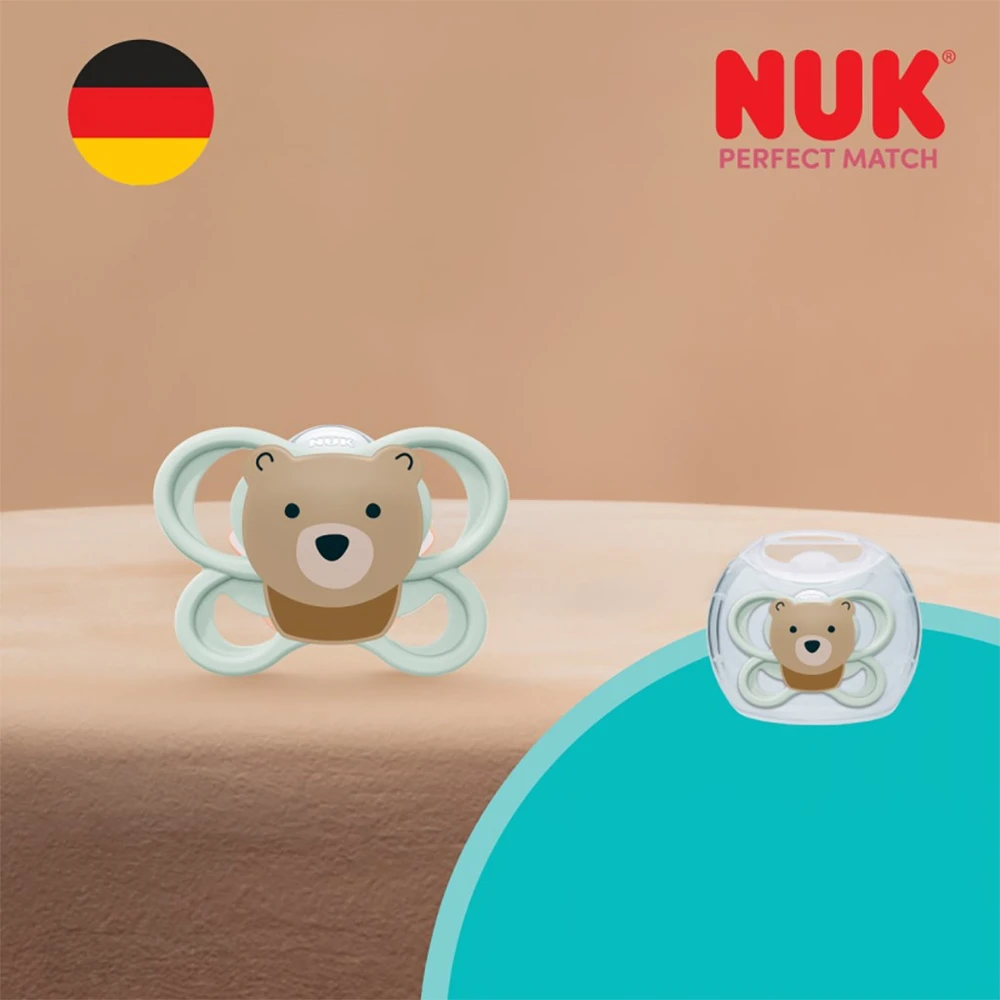 NUK Perfect Match Air BEAR čiulptukas 0-6 mėn., 1 vnt. dėžutėje