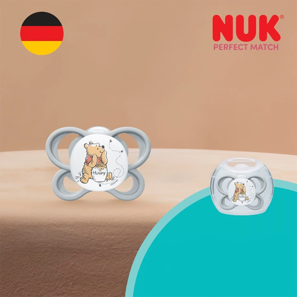 NUK Perfect Match Air čiulptukas Disney Bear Pú 0–6 mėn baltas