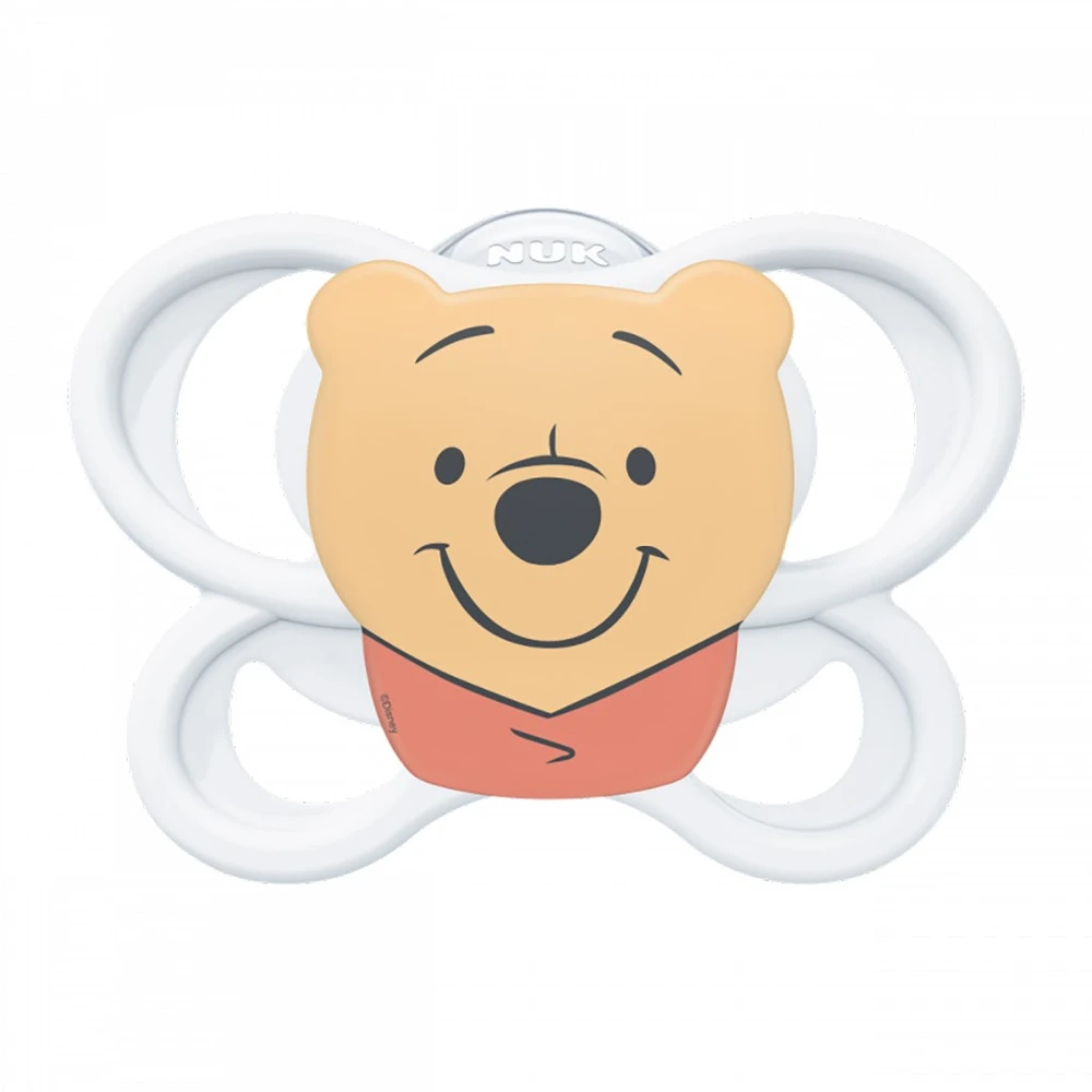 NUK Perfect Match Air čiulptukas Disney Bear Pú 0–6 mėn baltas