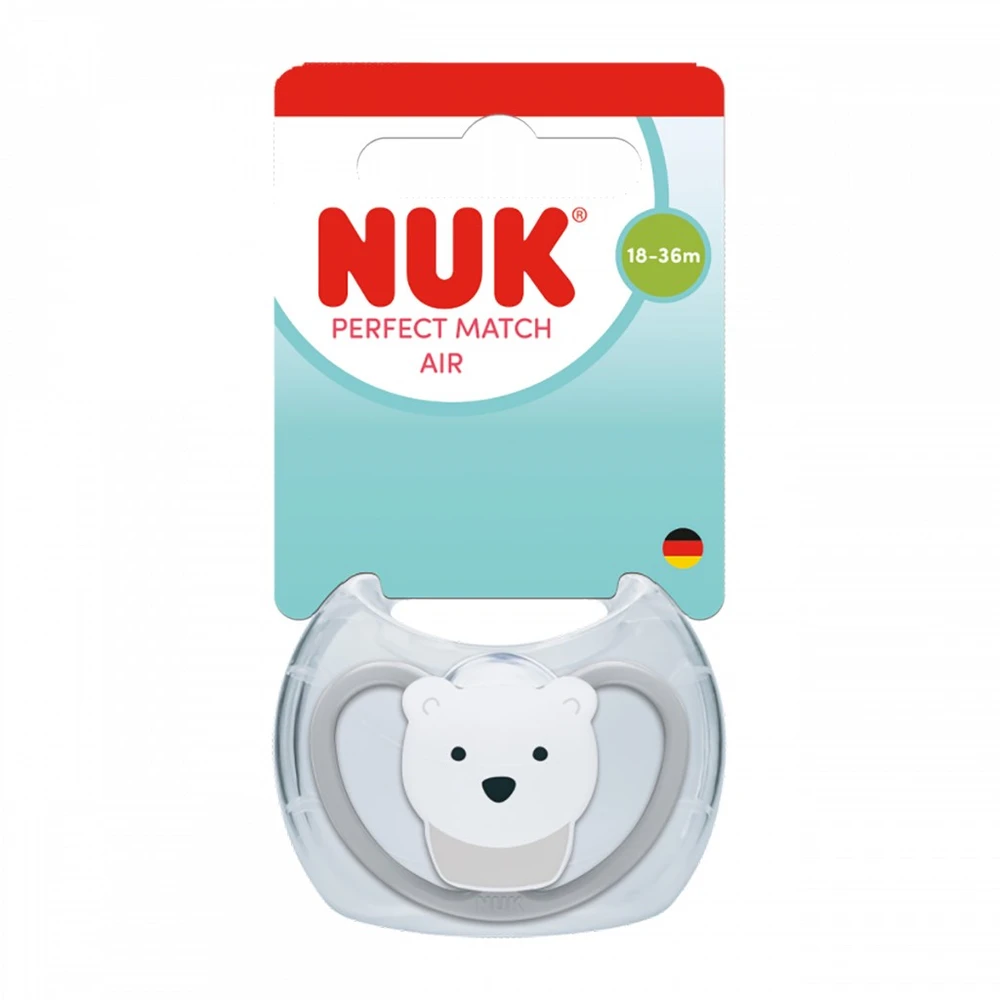NUK Perfect Match Air POLAR BEAR čiulptukas 18+ mėn., 1 vnt. dėžutėje