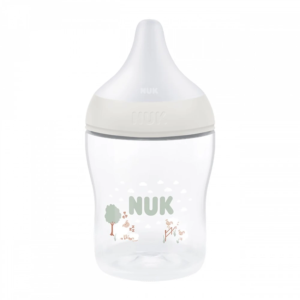 NUK Perfect Match buteliukas kūdikiui su temperatūros kontrole 150 ml, avies formos