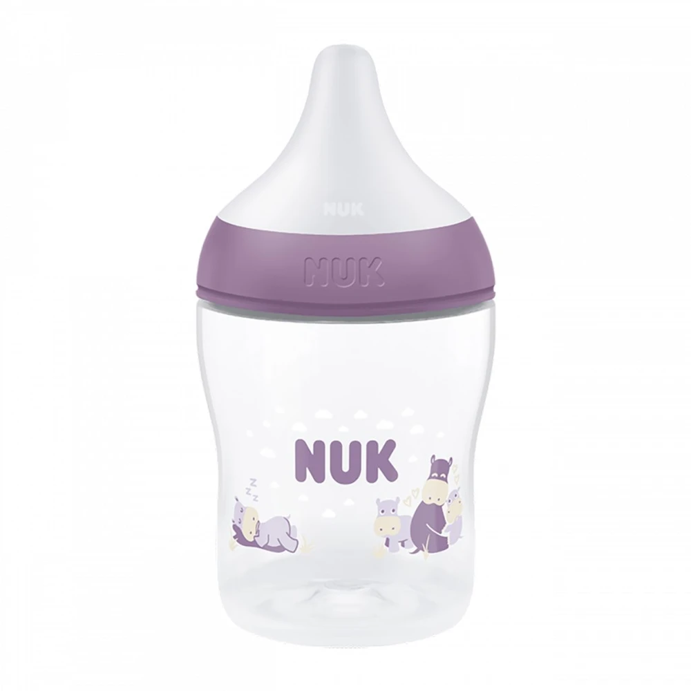 NUK Perfect Match buteliukas kūdikiui su temperatūros kontrole 150 ml Hippo