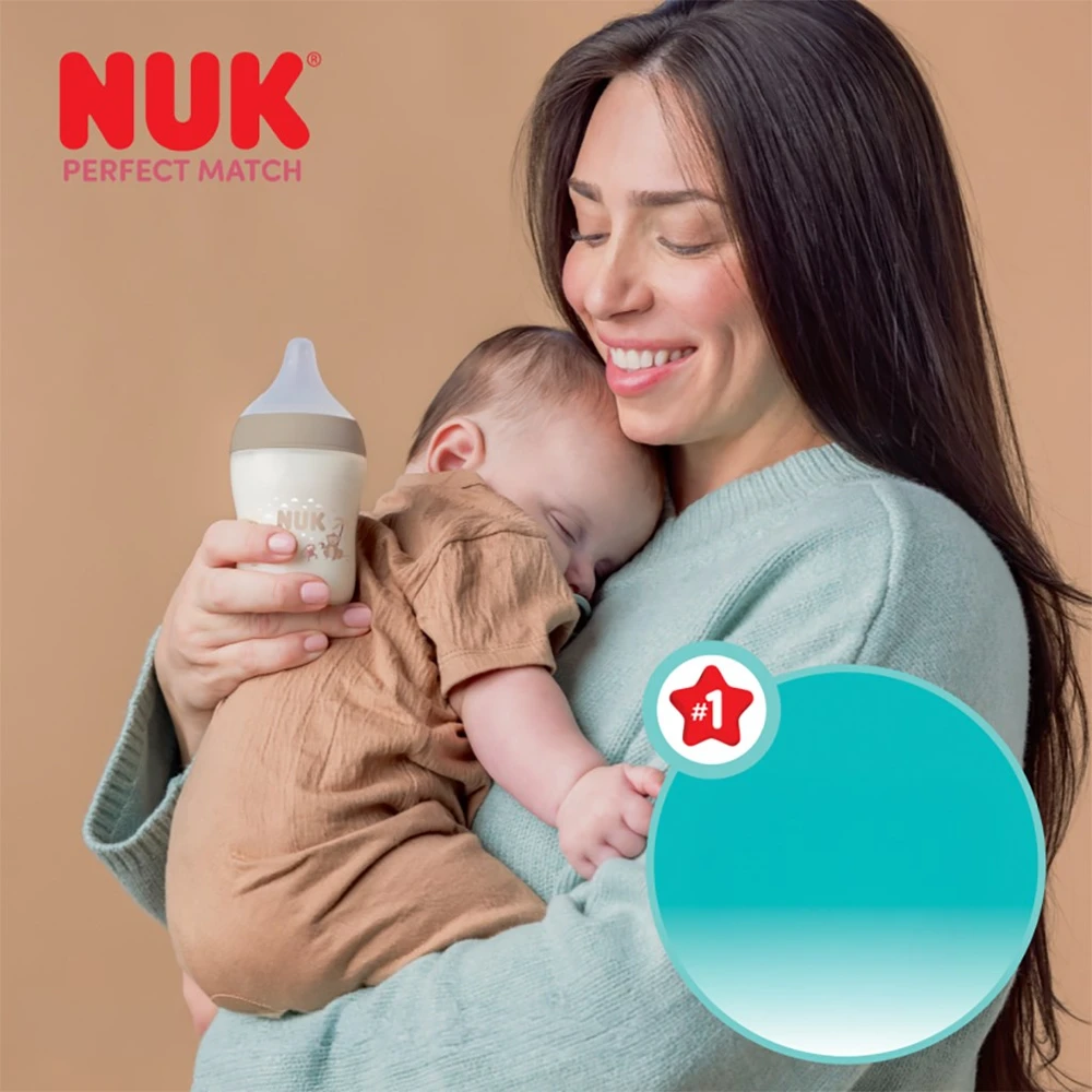 NUK Perfect Match kūdikio buteliukas su temperatūros kontrole Disney Minnie 260 ml raudonas