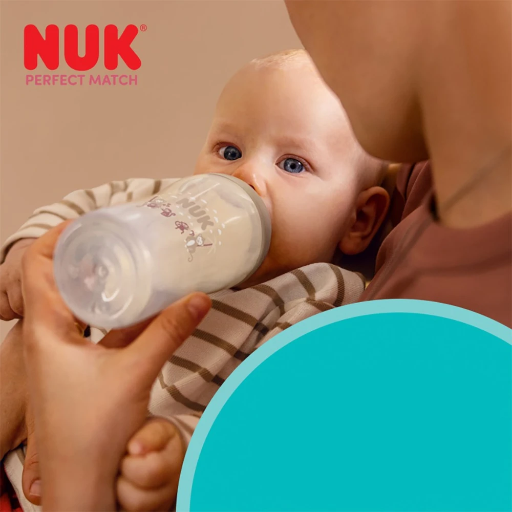 NUK Perfect Match kūdikio buteliukas su temperatūros kontrole Disney Minnie 260 ml raudonas