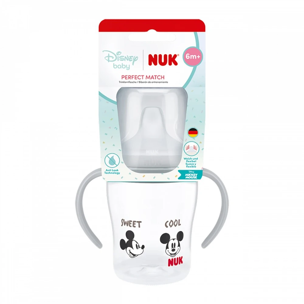 NUK Perfect Match mokomoji buteliuko pavidalo gertuvė DISNEY Minnie pilka 150 ml