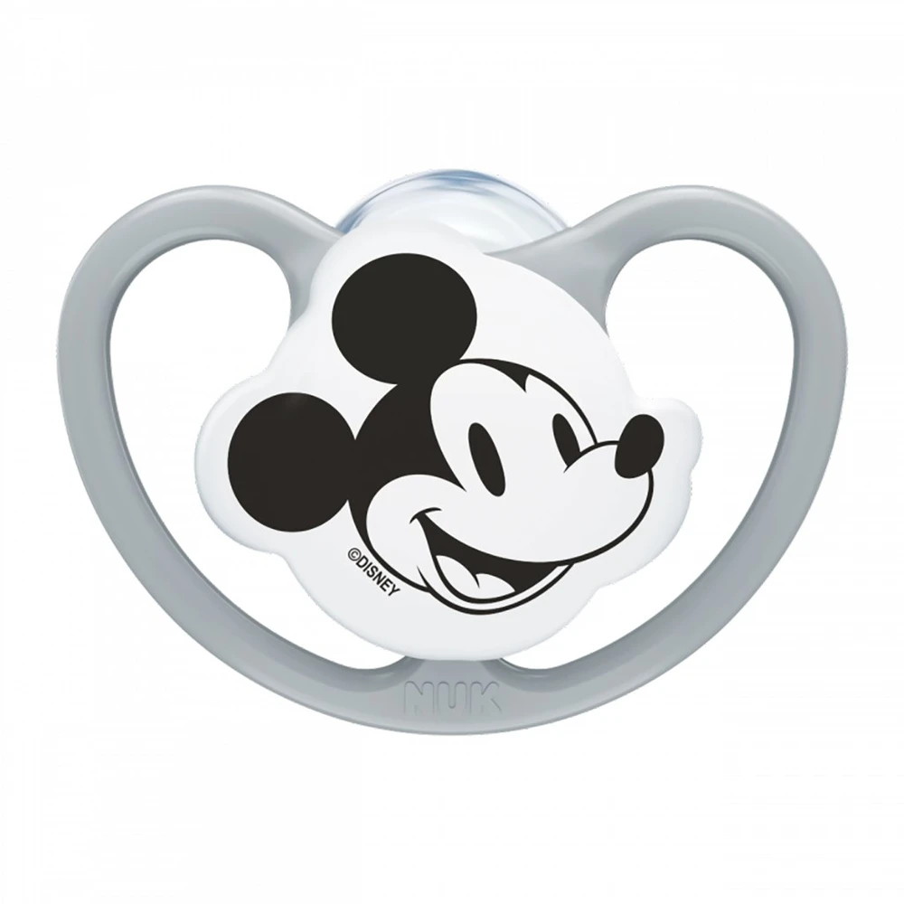 NUK Perfect Match oro čiulptukas Disney Mickey Mouse, pilkas, dydis 0–6 mėn.