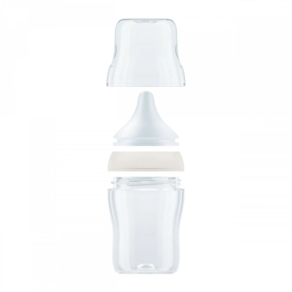 NUK Perfect Match termometru kontroliuojamas kūdikio buteliukas 150 ml baltas