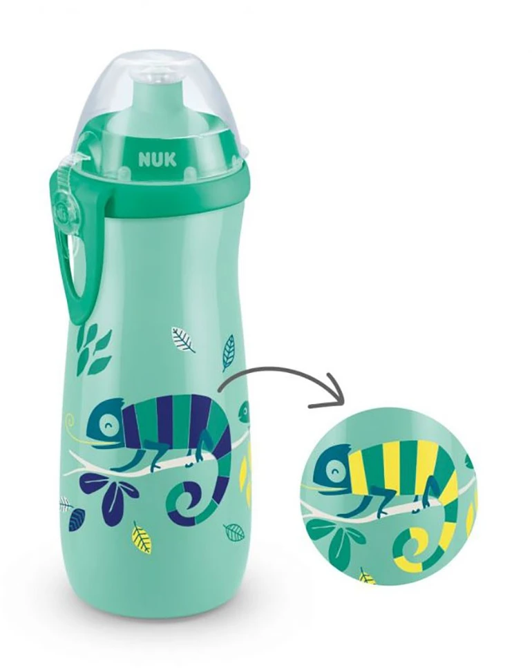 NUK 255577 SPORTINIS PUODELIS 450ml.24+ KAMELEONAS