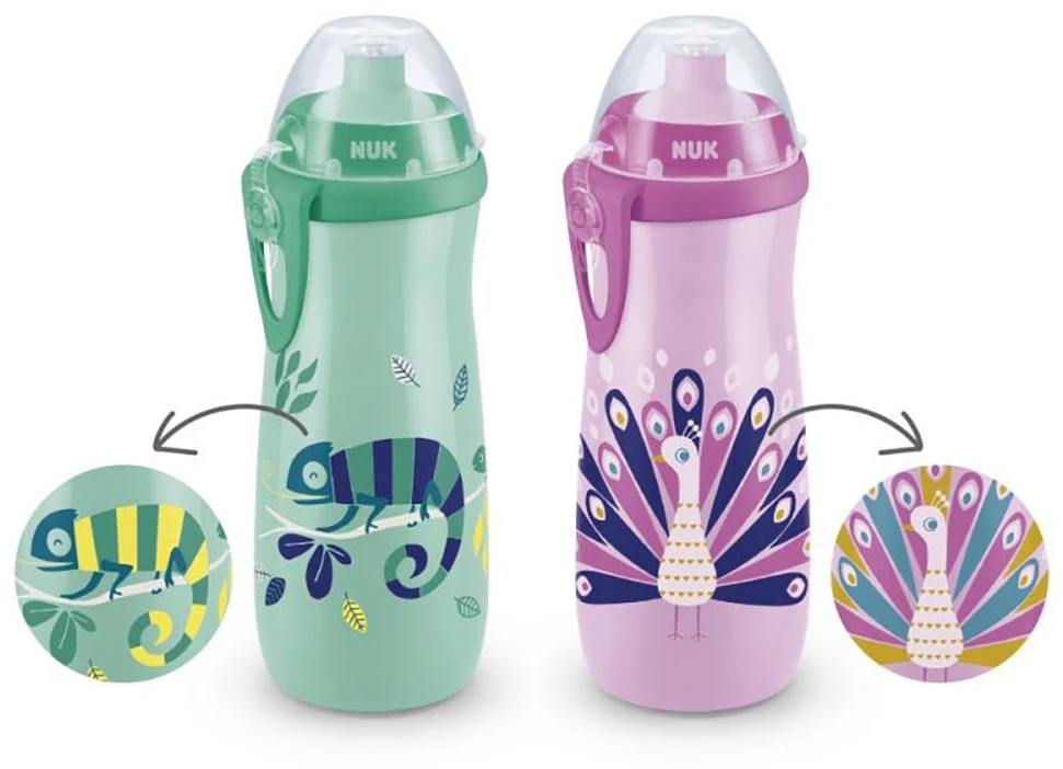 NUK 255577 SPORTINIS PUODELIS 450ml.24+ KAMELEONAS