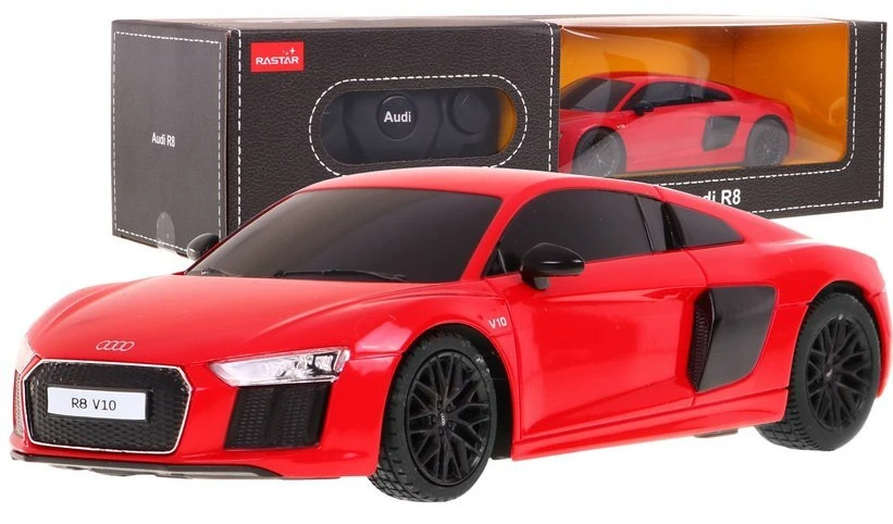 Audi R8 raudona RASTAR modelis 1:24 Zdalnie sterowane auto + Pilot 2,4 GHz