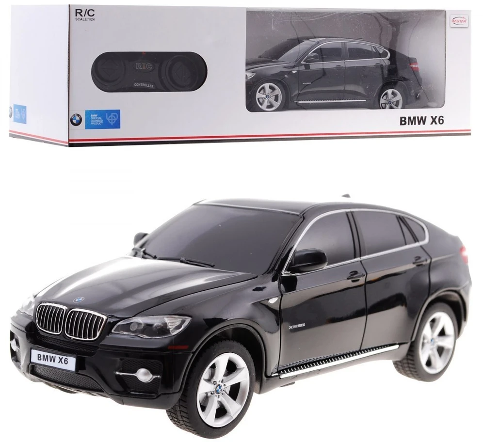 BMW X6 juoda RASTAR modelis 1:24 Zdalnie sterowane Auto SUV + pilot