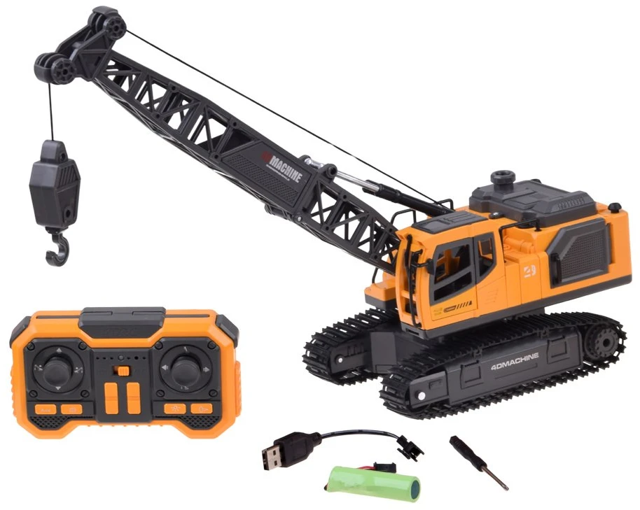 Jokomisiada Remote-controlled crane Movable arm with lowering rope + steam RC0793