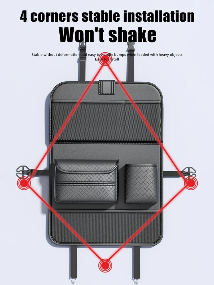 Oem Foldable Automobilio organaizeris for front seats with compartments D03-B juodos spalvos