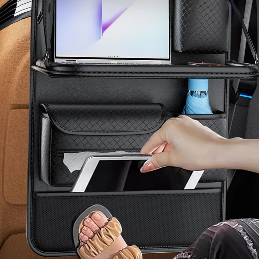 Oem Foldable Automobilio organaizeris for front seats with compartments D03-B juodos spalvos