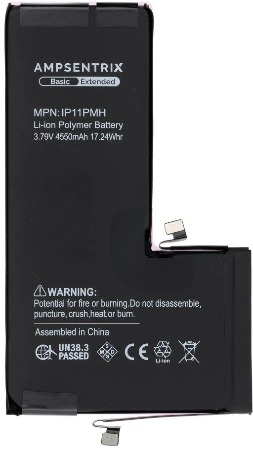 Inne „Oem AmpSentrix Basic“ baterija, skirta „iPhone 11 Pro Max“ (didelės talpos 4550 mAh)