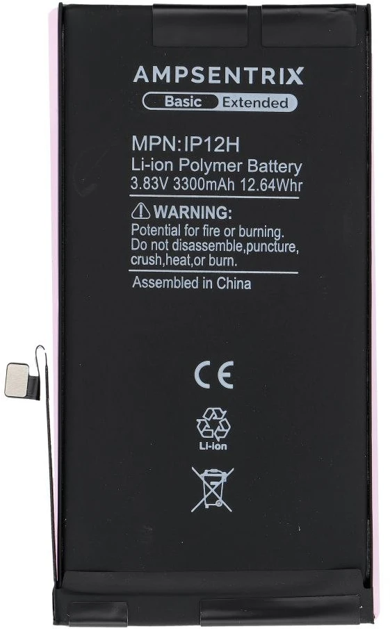 Inne „Oem AmpSentrix Basic“ baterija, skirta „iPhone 12 / 12 Pro“ (didelės talpos 3300 mAh)