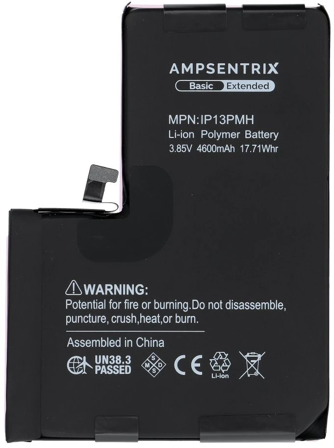Inne „Oem AmpSentrix Basic“ baterija, skirta „iPhone 13 Pro Max“ (didelės talpos 4600 mAh)