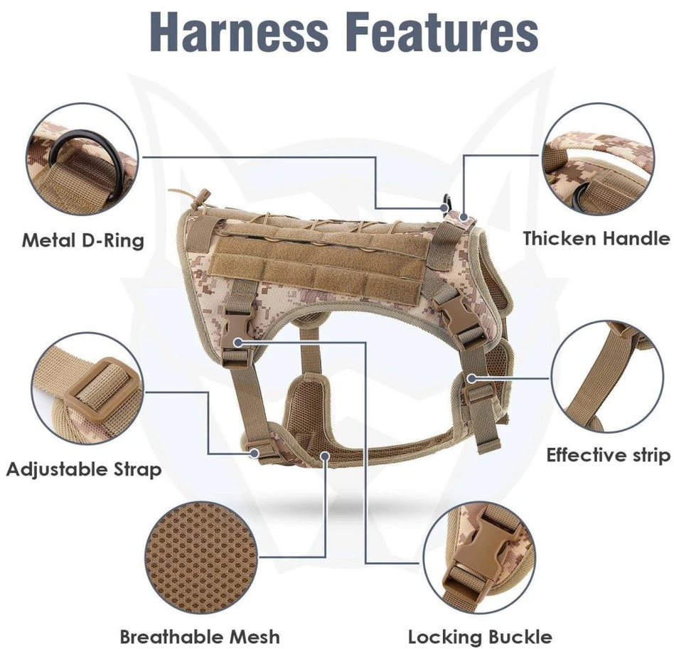 Oem Dog harness TACTICAL dydis S ruda