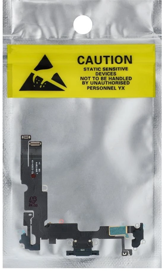 OEM įkrovimo lankstus USB įkroviklis IPHONE 14 Plus juodas (ištrauktas)