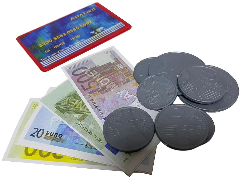Parduotuvės kasa su skaitytuvu ir skaičiuotuvu