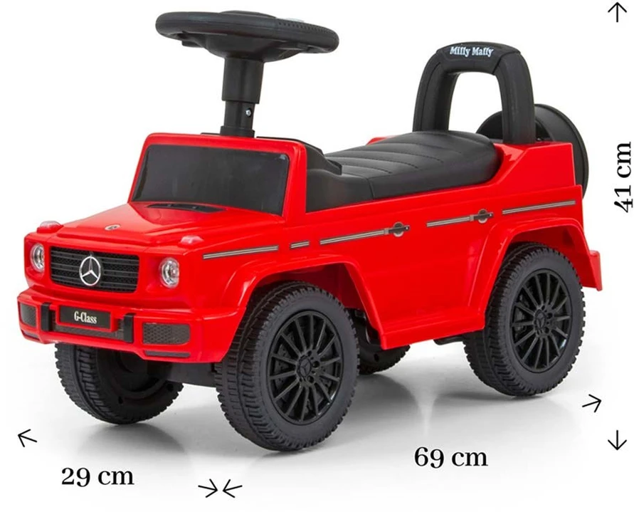 Paspiriama mašinėlė - stumdukas Milly Mally Mercedes G350d, Raudona