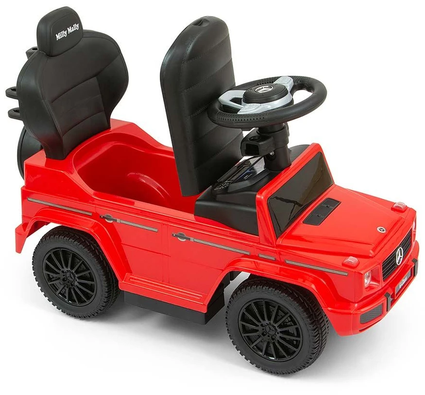 Paspirtukas su vairavimo rankena MERCEDES G350d Milly Mally baltas