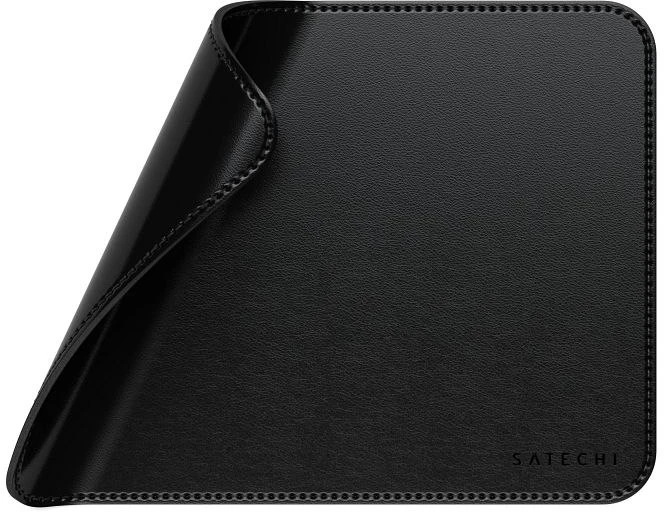 SATECHI Vegan-Leather Premium Pelės kilimėlis (Juodas)