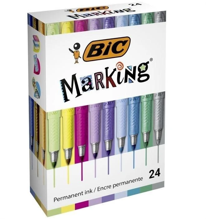 Permanentiniai žymekliai BIC 24 spalvų rinkinys