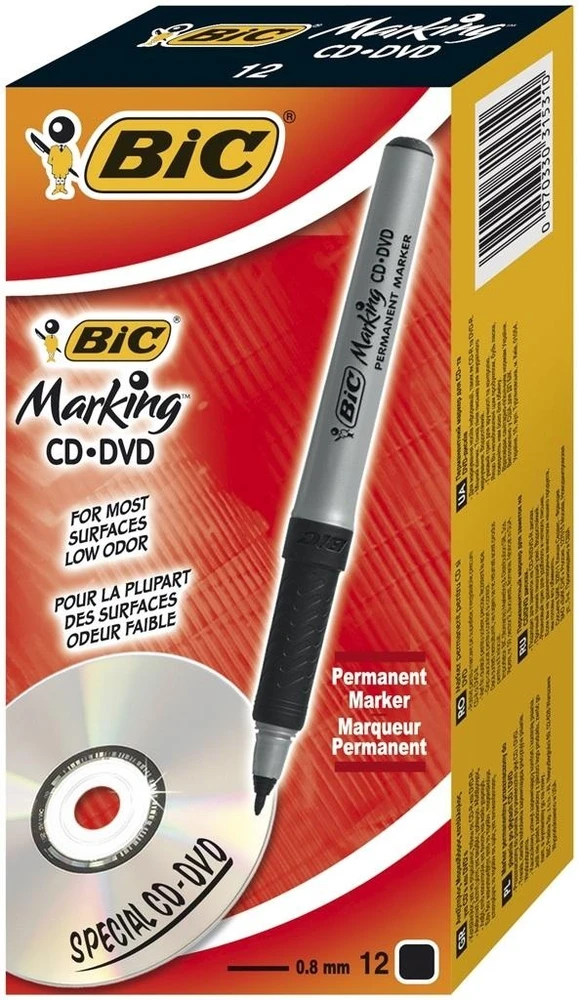 Bic Permanentinis žymeklis CD/DVD juodas, pakuotėje 12 vnt. 315310