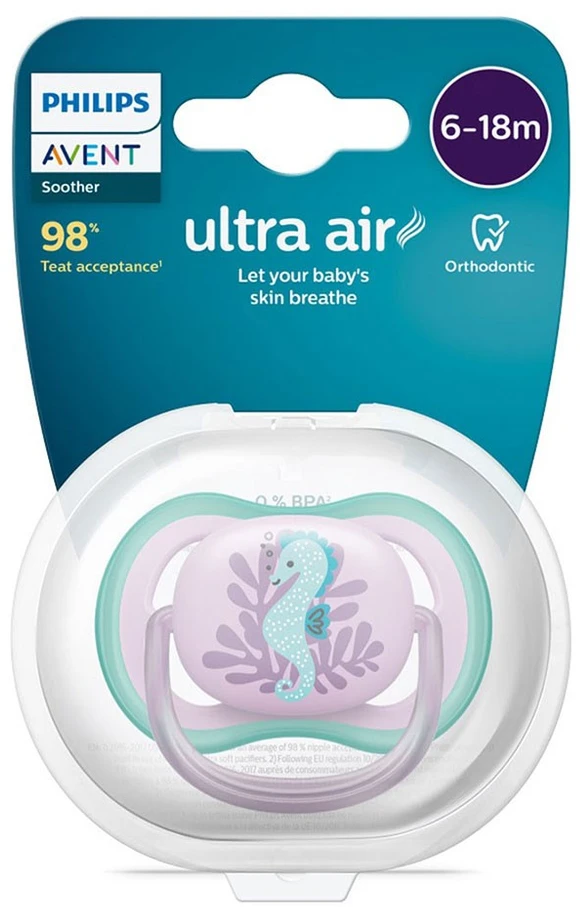 Philips Avent Ultra oro čiulptukas 1 vnt., 6-18 mėn., jūrų arkliukas, dydis 6-18 mėn.