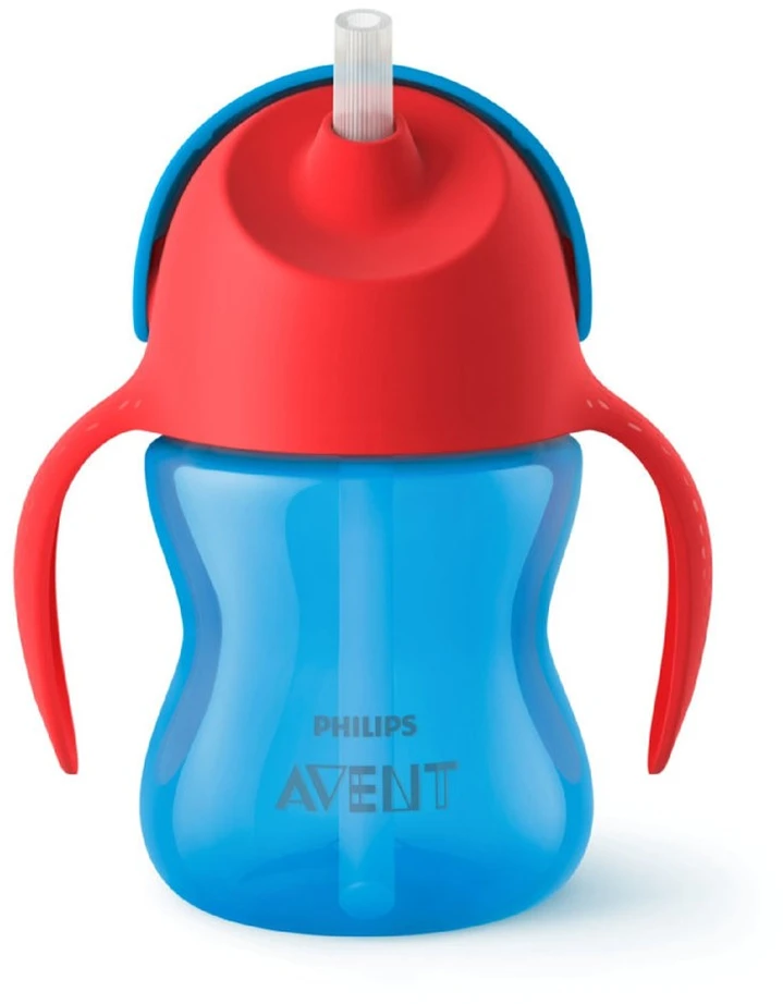 Philips AVENT 9+ mėn. puodelis su šiaudeliu 200 ml, mėlynas