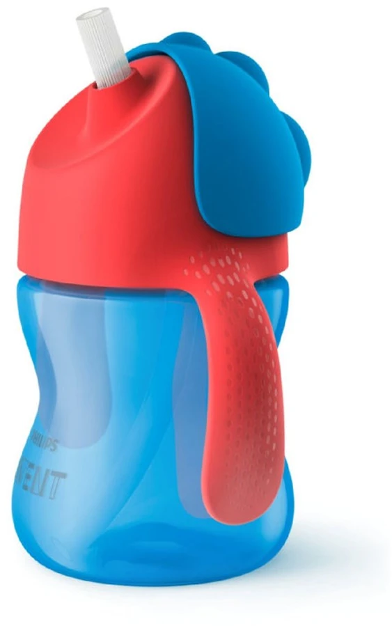 Philips AVENT 9+ mėn. puodelis su šiaudeliu 200 ml, mėlynas