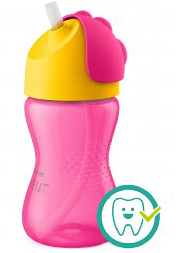 Philips AVENT 12+ mėn. puodelis su šiaudeliu 300 ml, rožinis