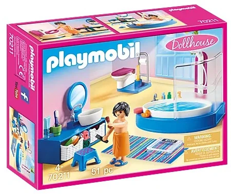 Playmobil Dollhouse 70211 Vonios kambarys su stumdoma vonia