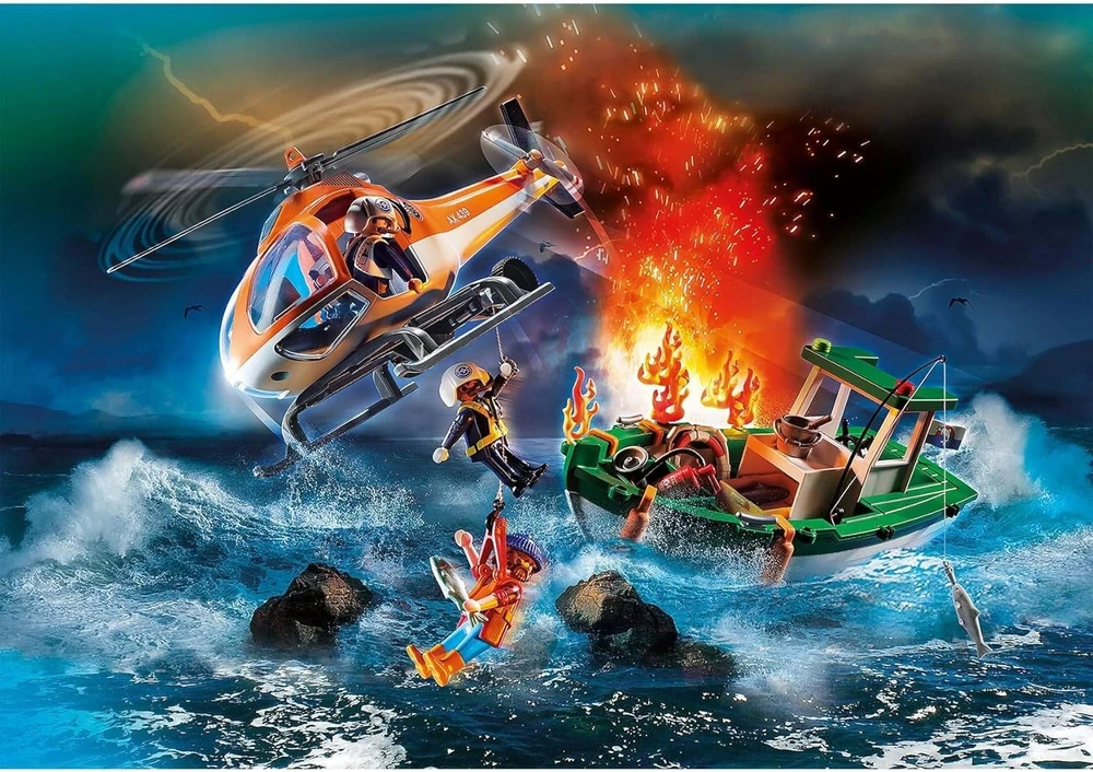 Playmobil Coastal Fire Mission 70491 gaisrinės gelbėjimo misijos rinkinys