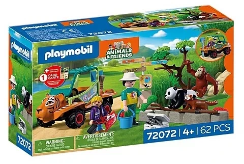 PLAYMOBIL - Zoologijos sodas: Zoologijos sodo prižiūrėtojas su transporto priemone (72072)