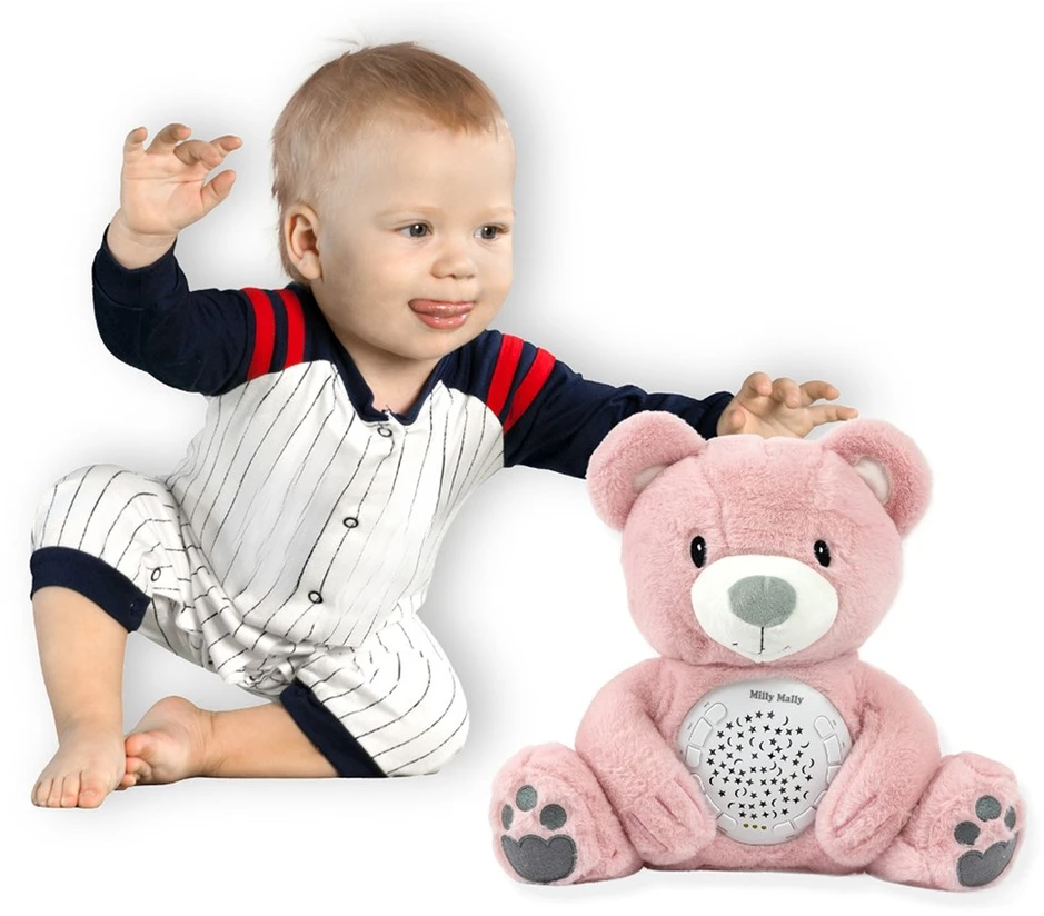 MILLY MALLY projektorius pliušinis žaislas Milly Bear rožinis