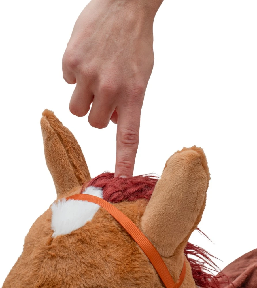 Pliušinis šokinėjantis arkliukas su garsais Baby Mix Brown