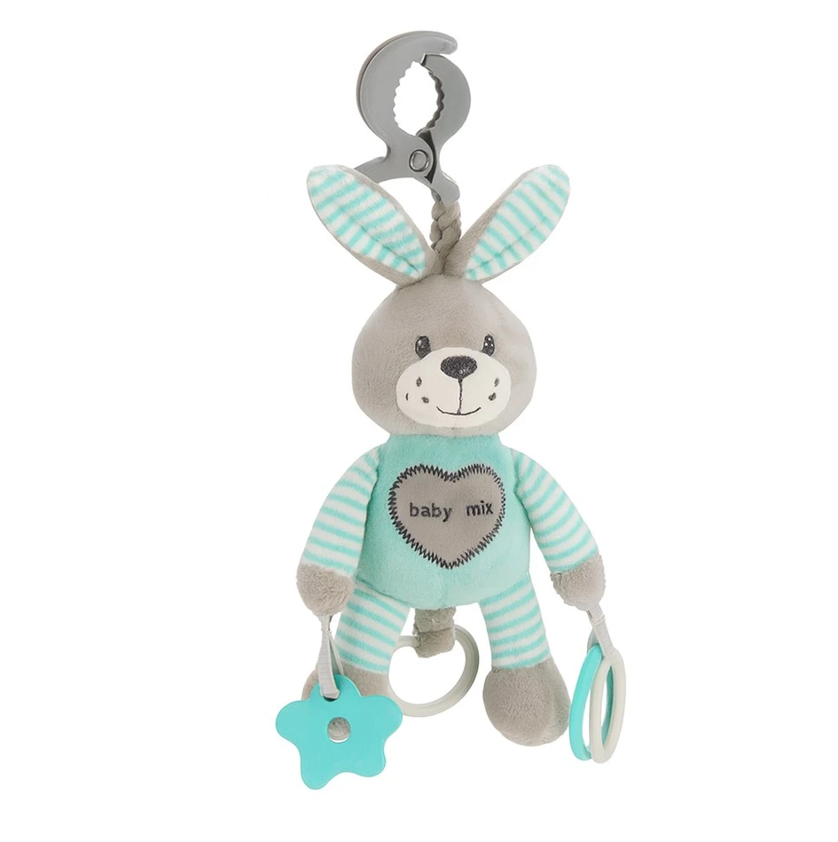 Pliušinis žaislas su vibracija Baby Mix triušis mėtų spalvos