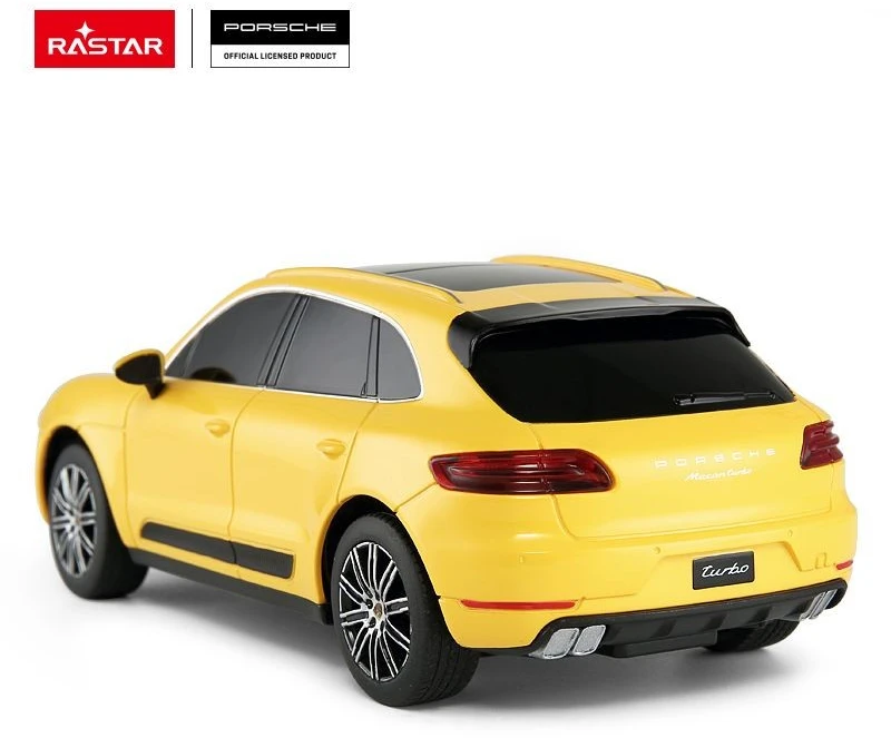 Porsche Macan Turbo mastelio 1:24 Rastar 71800 geltonas valdomas automobilis