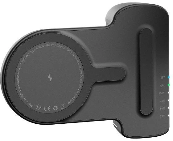 Nešiojamoji baterija, suderinama su „Magsafe Veger“ (W0569) PD QC3.0 20W 5000 mAh juoda