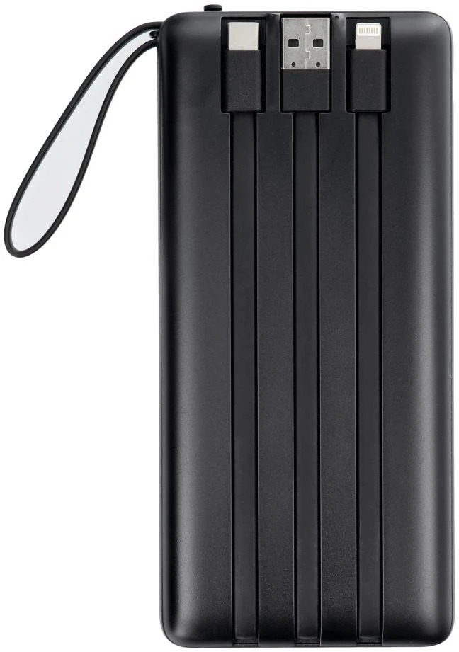 Veger „Weger C20“ (W2047 / W2059) 20000 mAh talpos nešiojamoji baterija su integruotu „Micro-USB“ laidu / C tipo / „Lightning“ juodas
