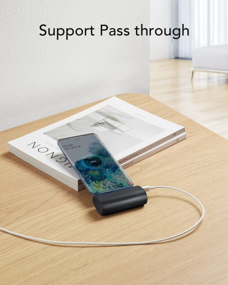 Išorinė baterija POWER BANK VEGER PlugOn (W0556P) type-C 5000mAh (20W) juoda