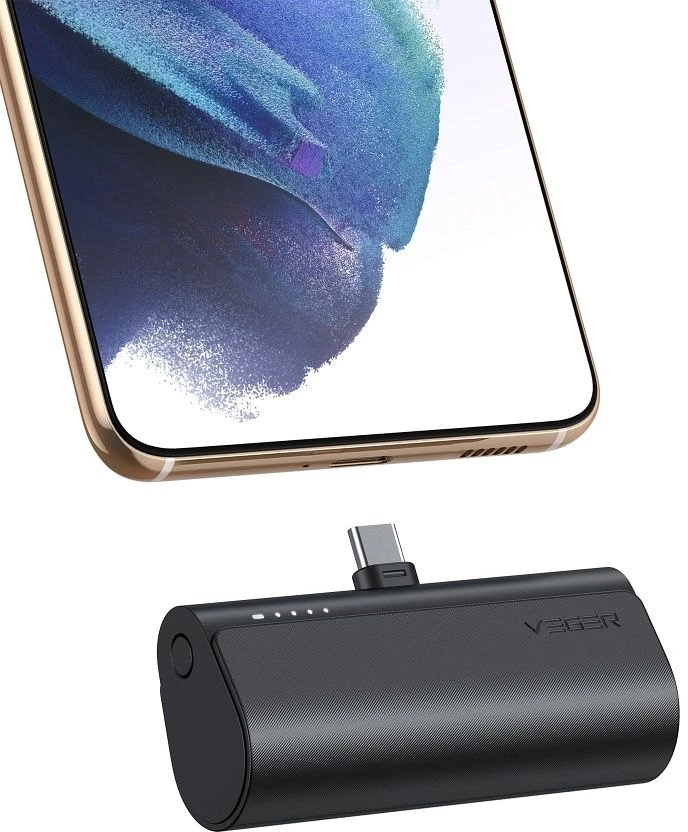Išorinė baterija POWER BANK VEGER PlugOn (W0556P) type-C 5000mAh (20W) juoda