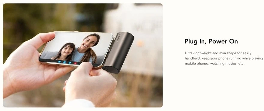 Išorinė baterija POWER BANK VEGER PlugOn (W0556P) lightning 5000mAh (20W) juoda