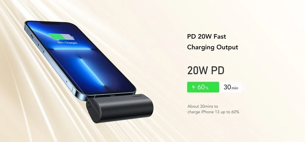 Išorinė baterija POWER BANK VEGER PlugOn (W0556P) lightning 5000mAh (20W) juoda