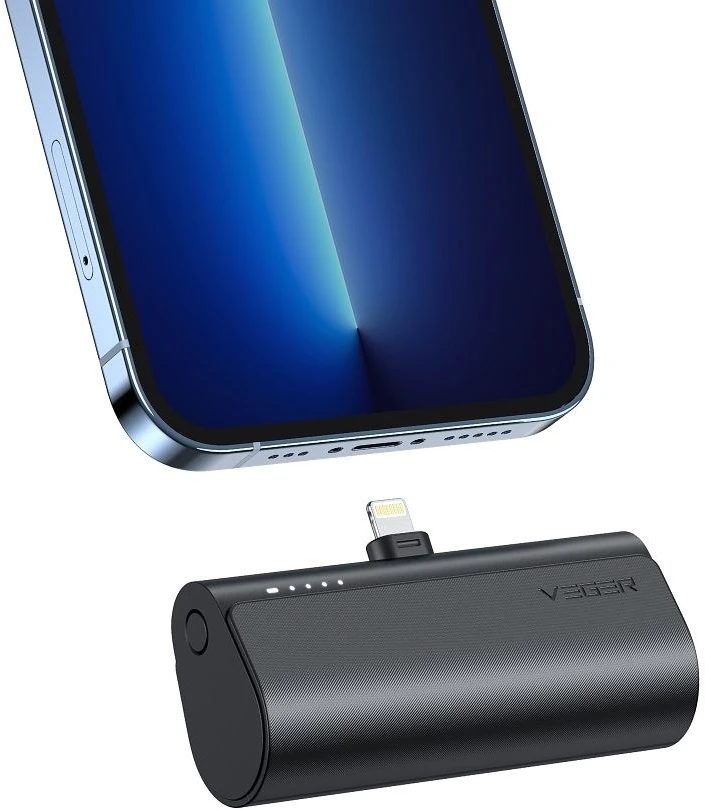 Išorinė baterija POWER BANK VEGER PlugOn (W0556P) lightning 5000mAh (20W) juoda