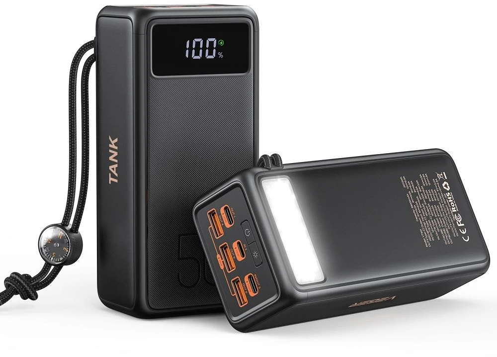 Powerbank Veger Tank Boost (W5001C) PD QC3.0 5A 130W 56000 mAh juodas