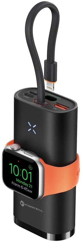 FORCELL F-ENERGY F10K4 maitinimo blokas, suderinamas su Apple Watch PD QC3.0 3A 22,5W 10000 mAh juodos spalvos